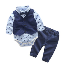 Load image into Gallery viewer, Baby boy clothes Gentleman Rompers + Vest + pants
