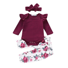 Load image into Gallery viewer, Floral Baby Girl Clothes Long Sleever Newborn